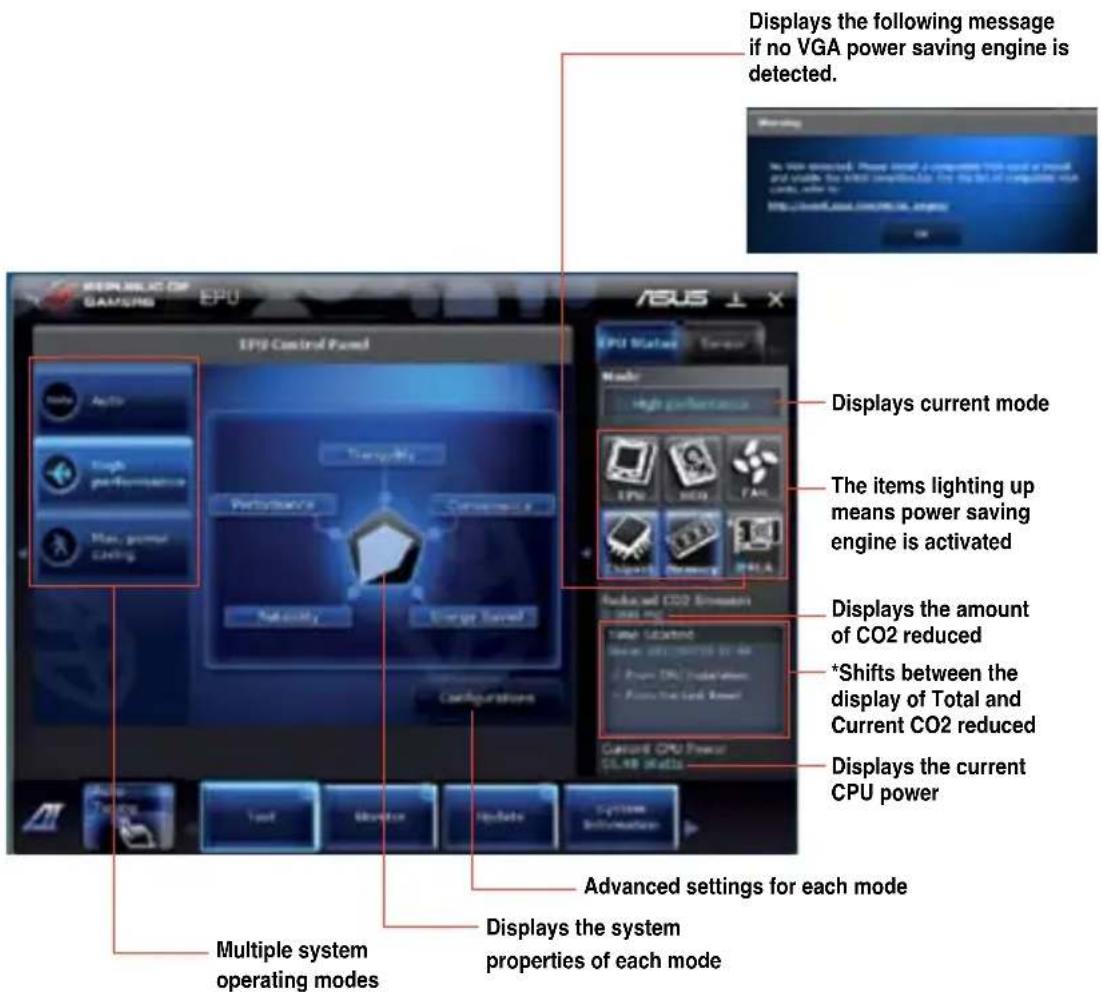 ASUS CG8265 - To launch EPU: - 1