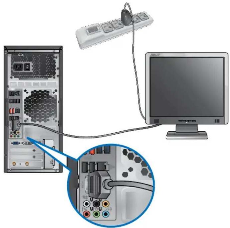 ASUS CG8265 - Uso de los puertos de salute de pantalla integrados en la plac - 1