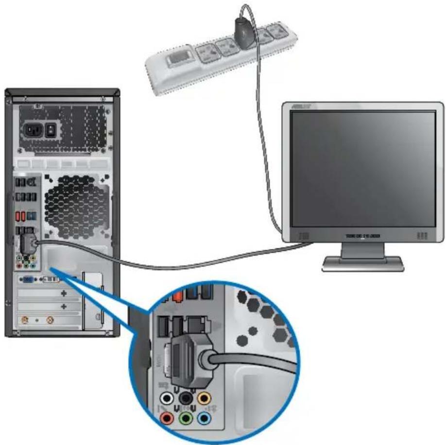 ASUS CG8265 - Pour connecter un moniteur externe à l'un des ports d'affichage de la carte mère : - 1