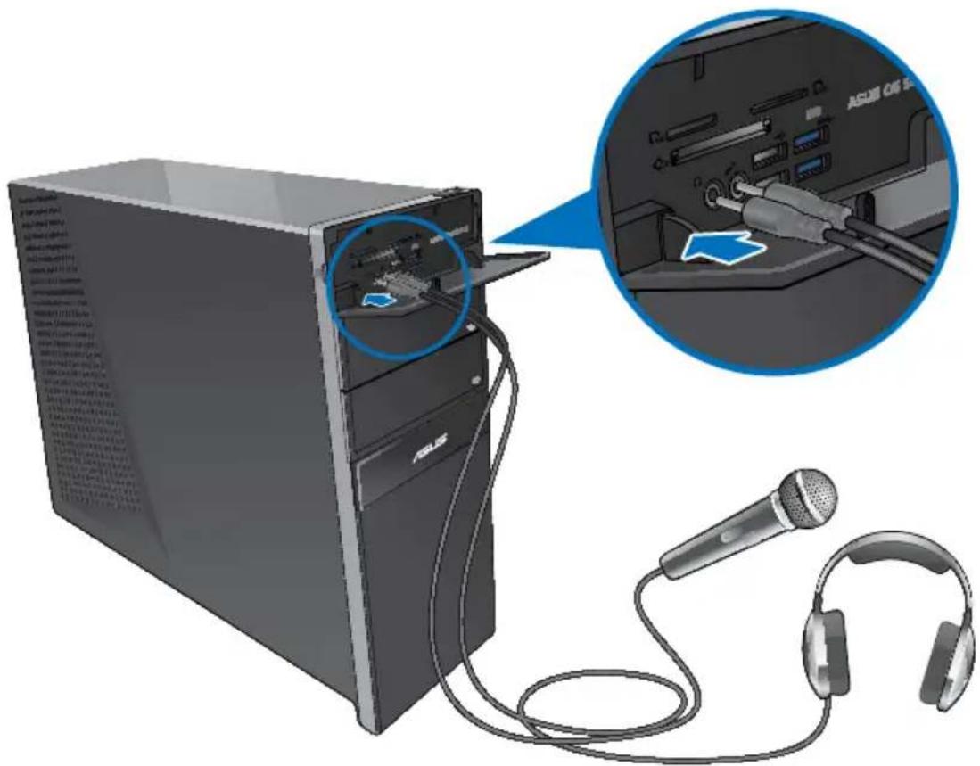 ASUS CG8265 - Connecting microphone and speakers - 1