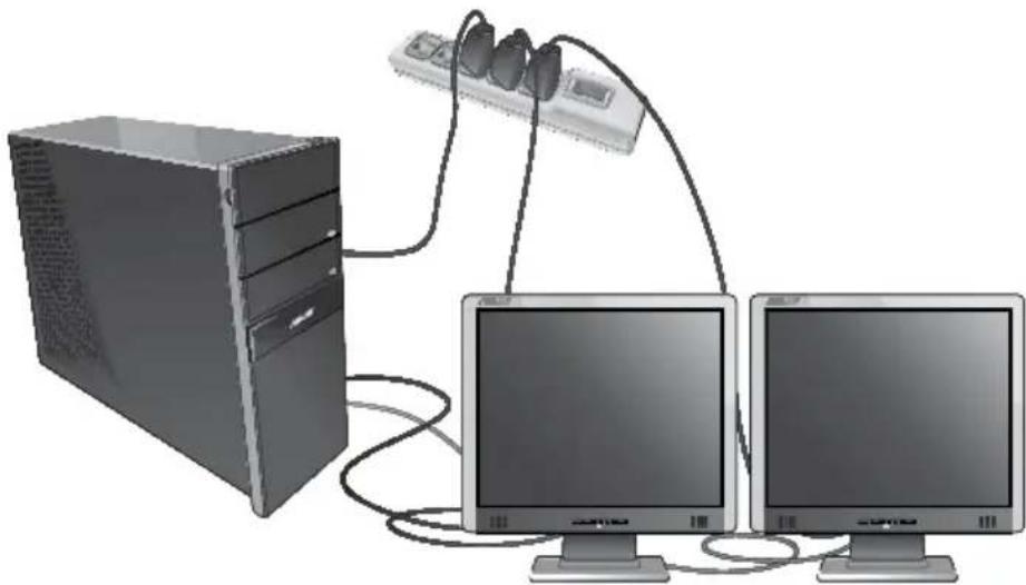 ASUS CG8265 - To set up multiple displays: - 1