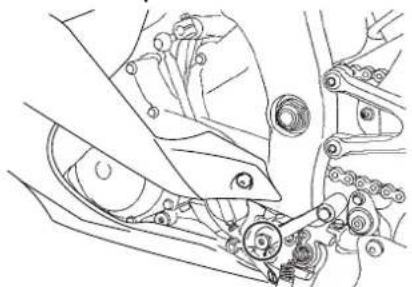 YAMAHA YZFR6 (2014) - Contrôle et lubrification de la pé-dale de frein et du sélecteur - 2