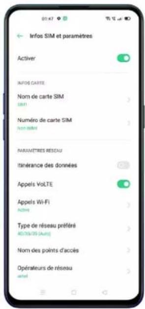 OPPO Reno 4 Z - Paramètres de carte SIM - 2