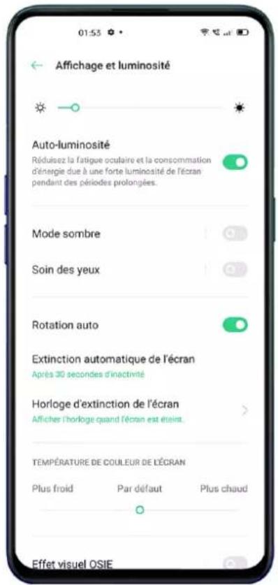 OPPO Reno 4 Z - Régler la luminosité de l'écran automatiquement - 1