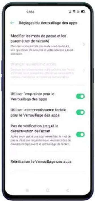 OPPO Reno 4 Z - Modifier le mot de passe de confidentialité - 3
