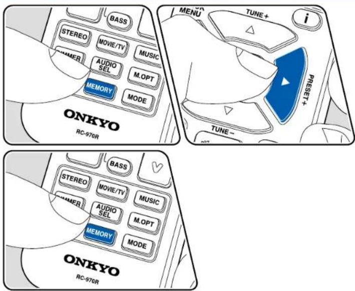 ONKYO TXSR494 - Prérégler une station de radio - 1