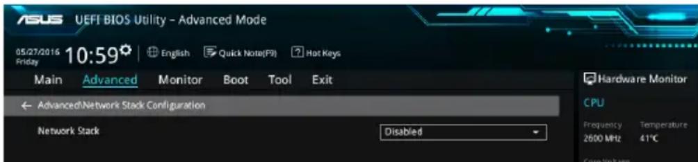 ASUS VivoMini UN66 - Network Stack Configuration (Configuration de pile réseau) - 1