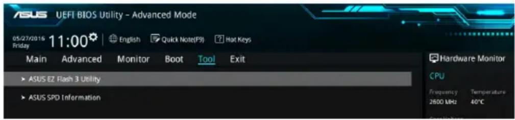 ASUS VivoMini UN66 - Menu Tool (Outils) - 1