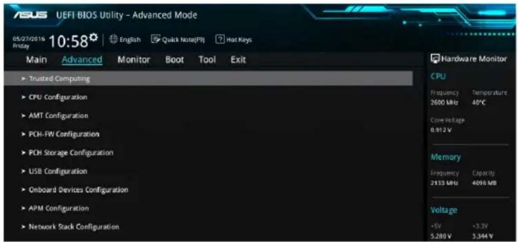 ASUS VivoMini UN66 - Menu Advanced (Avance) - 1