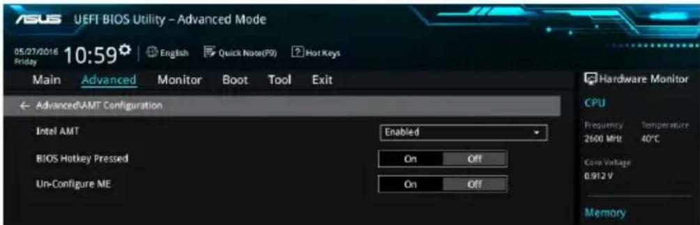ASUS VivoMini UN66 - AMT Configuration (Configuration AMT) - 1