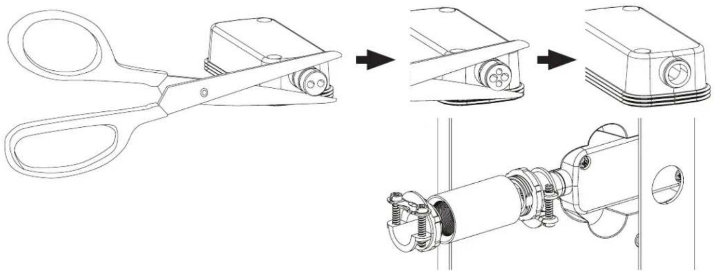 BOSE FreeSpace FS2SE - Vorbereitung der Abdeckung der Anschlüsse - 2