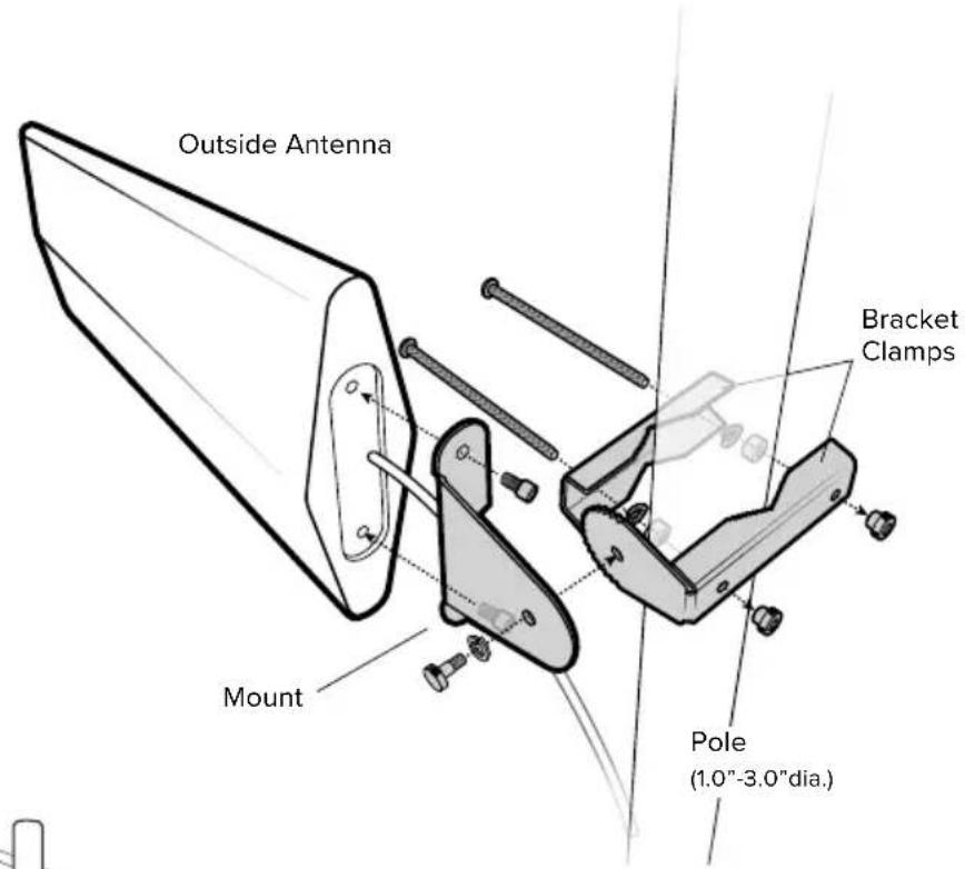 Wilson weBoost Home MultiRoom - Step 2: Mount & Point Outside Antenna Toward Nearest Cell Tower - 1