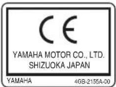 CE YAMAHA MOTOR CO., LTD. SHIZUOKA JAPAN YAMAHA 4GB-2155A-00
