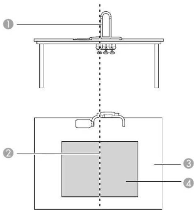 EPSON ELPMB29 - Determine la posicion de instalacion del soporte para montaje en mesa - 1