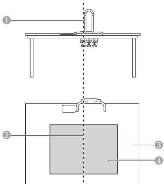 EPSON ELPMB29 - Déterminer la position de fixation de la base de la table - 1