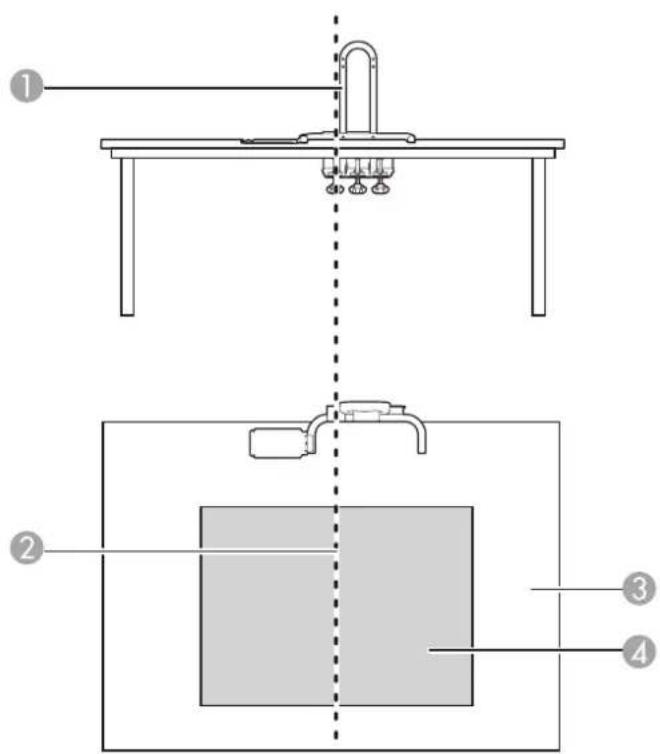 EPSON ELPMB29 - Determine a posicao para fixar o suporte para mesa - 1