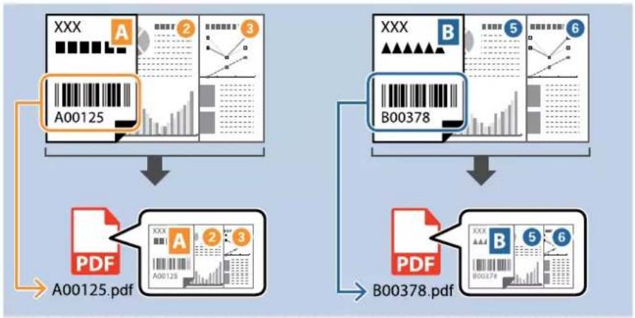 EPSON WorkForce DS730N - Enregistrement de fichiers dont les noms utilisent le caractère code-barres - 1