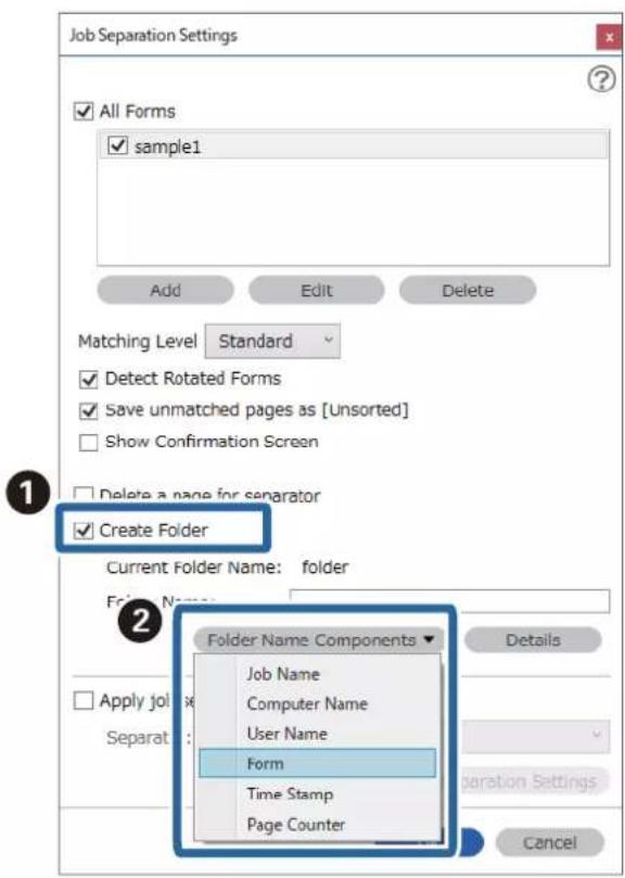 EPSON WorkForce DS730N - Création et enregistrement de dossiers pour chaque formulaire - 8