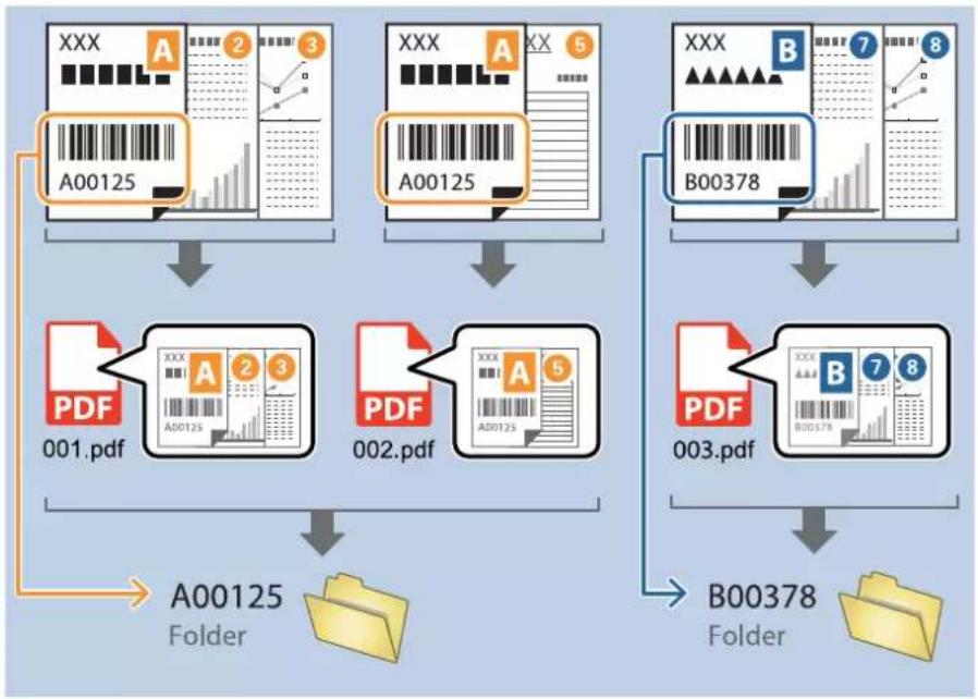 EPSON WorkForce DS730N - Création et enregistrement de dossiers à l'aide des informations contenues dans le caractère code-barres - 1
