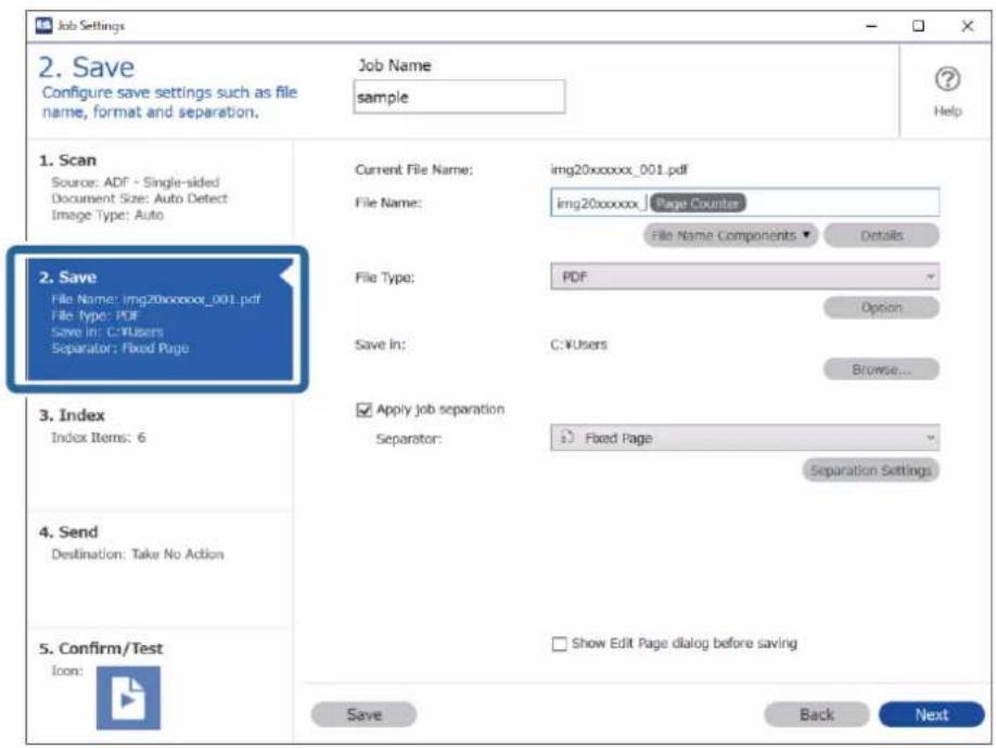 EPSON WorkForce DS730N - Création et enregistrement de dossiers pour chaque formulaire - 2