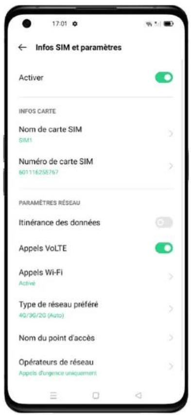 OPPO A15 - Paramètres de la carte SIM - 2