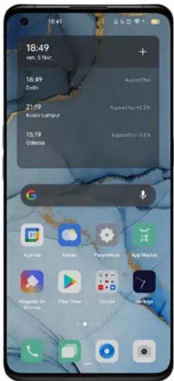 OPPO A15 - Ajouter l'horloge d'un fuseau horaire - 1