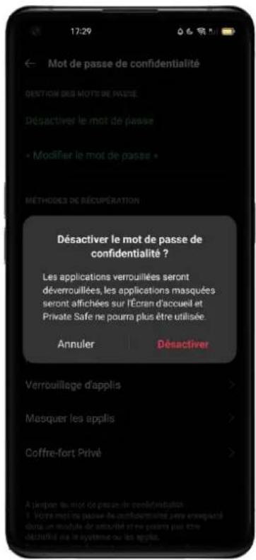 OPPO A15 - Désactiver le Mot de passe de confidentialité - 1