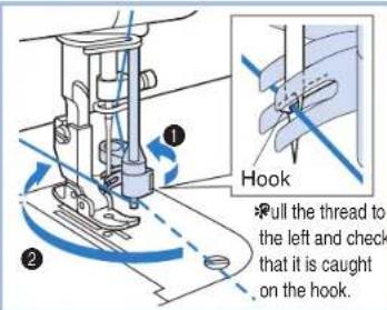 BROTHER PQ1500SL - Using the Automatic Needle Threader - 3