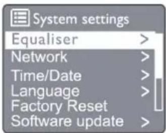 PHILIPS TAM2805 - Utilisation du menu des réglages du système - 1