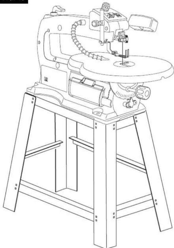 DREMEL 1680 - Fixation de la scie à chantourner à un ensemble de pieds (offert comme accessoire) - 2