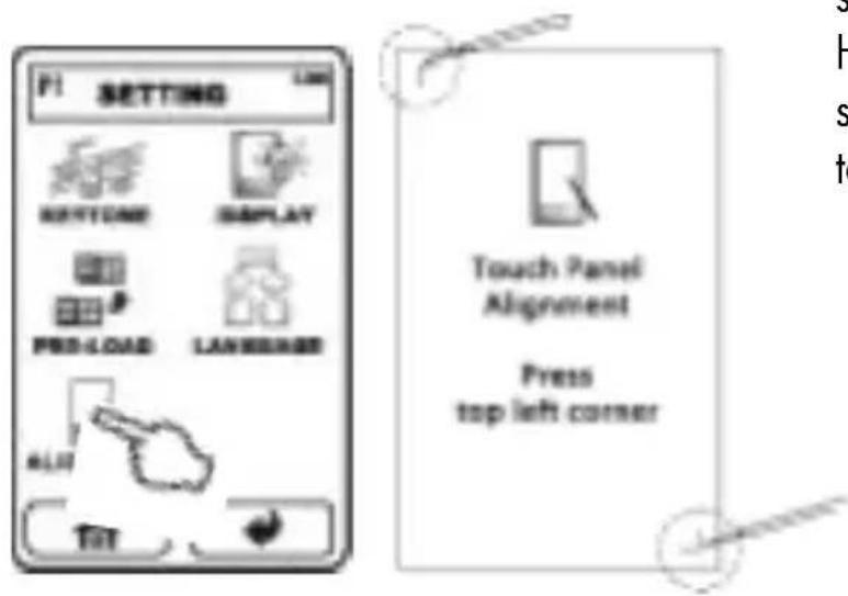 VINCENT RC572 - Calibrate the touchscreen - 2