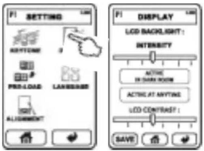 VINCENT RC572 - Settings of the LC display - 2