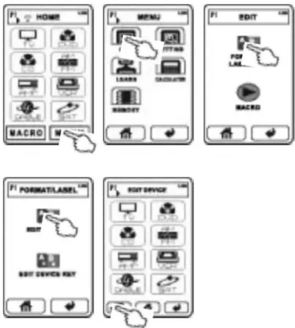 VINCENT RC572 - Add a new device key to the HOME page: - 1