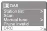 PHILIPS TAM6805 - Utilisation du menu en mode DAB+ - 1