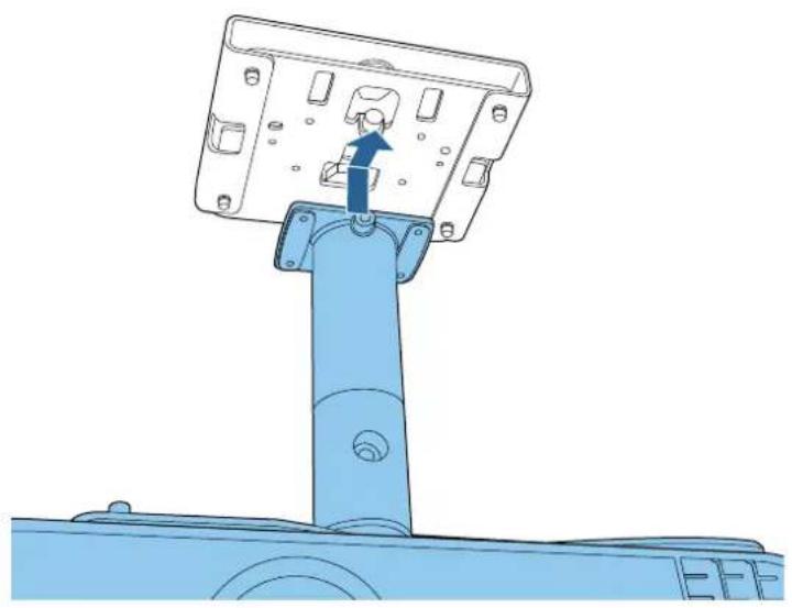 EPSON ELPMB60 - 암 유닛을 천장 마운트/플로어 스탄드 플레이트 B에 제공된 간극에 끼웁니다. - 1