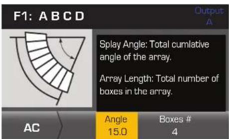 QSC CXD4.2 - Step 1 - Set Splay Angle and Number of Boxes in the Array - 1