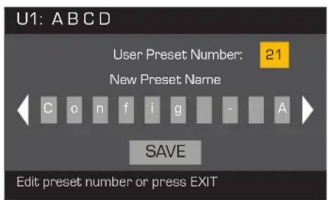 QSC CXD4.2 - Guardar el valor preestablecido - 1