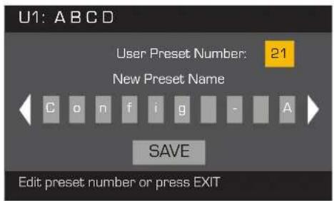 QSC CXD4.2 - Step 1 - Save a New Preset - Select and Edit Preset Number - 1