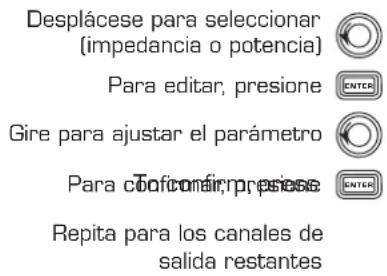 QSC CXD4.3 - Paso 1 - Ajustar la impedancia y la potencia - 2