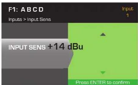 QSC CXD4.3 - Step 1 - Select Input Sensitivity - 1