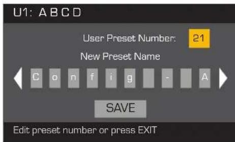 QSC CXD4.3 - Step 1 - Save a New Preset - Select and Edit Preset Number - 1