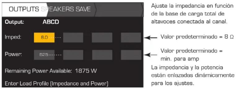QSC CXD4.3 - Paso 1 - Ajustar la impedancia y la potencia - 1