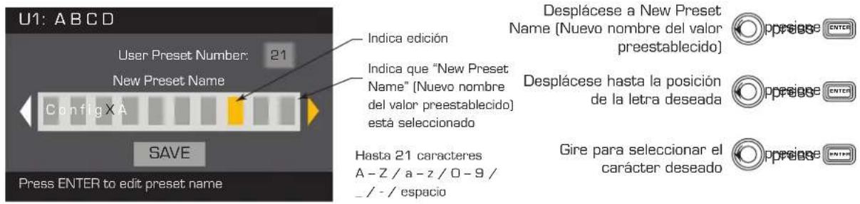QSC CXD4.5 - Guardar el valor preestablecido - 5