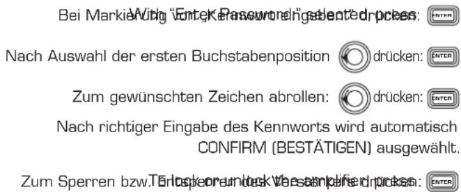 QSC CXD4.5 - Zum Sperren oder Entsperren Kennwort eingeben - 2