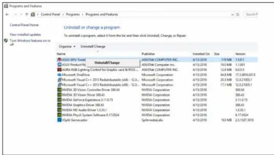 ASUS DUALGTX1660TIA6GEVO - Odstranjevanje pripomočka ASUS GPU Tweak v systemd Windows® 10 / 8.1 / 8 / 7 (64-bitne izdaje) - 1