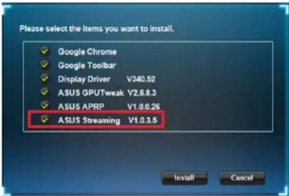 ASUS GT720SL2GD3BRK - Klik in het hoofdmenu op Install (Installeren). - 1