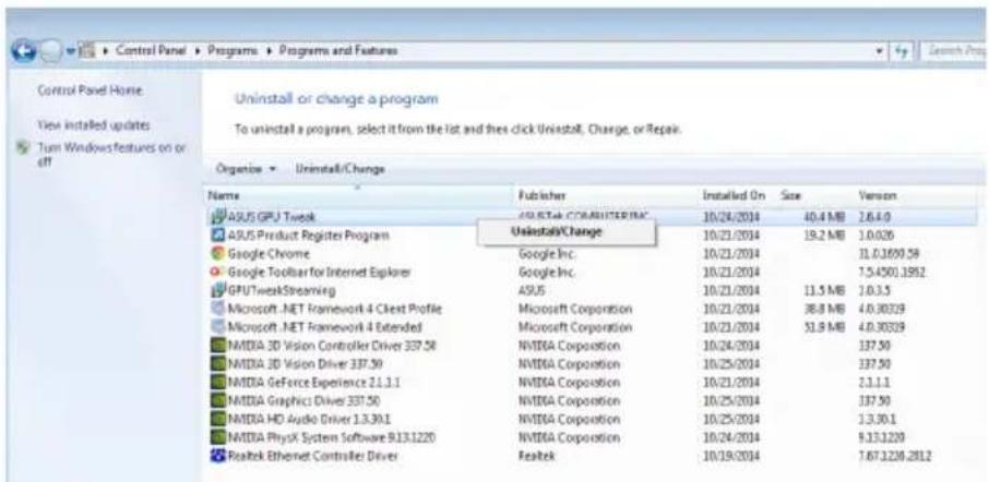 ASUS GT740DCSL2GD3 - ASUS GPU Tweak unter Windows 8.1/8/7/Vista deinstallieren - 1