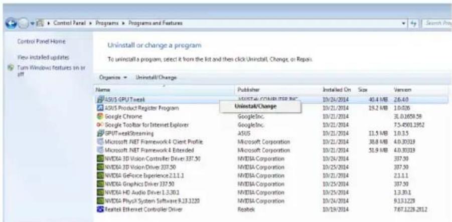 ASUS R72502GD5 - Remover o ASUS GPU Tweak no Windows 8.1 / 8 / 7 / Vista - 1