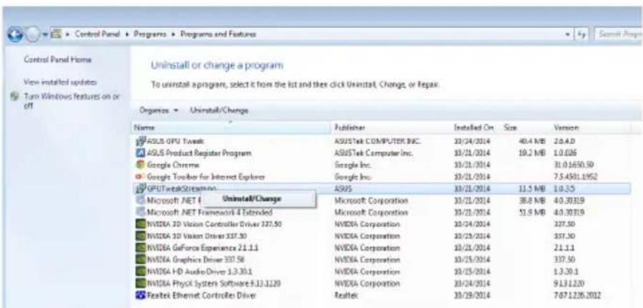 ASUS R72502GD5 - Removing ASUS Streaming in Windows 8.1/8/7/Vista - 1