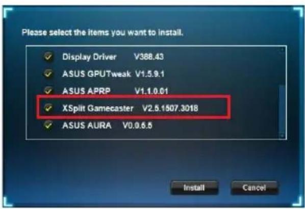 ASUS PHGTX1660TI6G - Odstranjevanje pripomočka XSplit Gamecaster v systemdih Windows® 10 / 8.1 / 8 / 7 (64-bitne izdaje) - 2